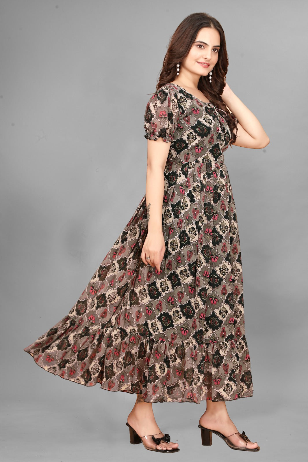 Georgette long maxi dress