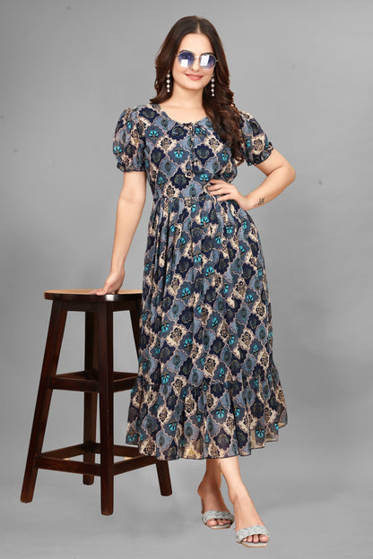 Georgette long maxi dress