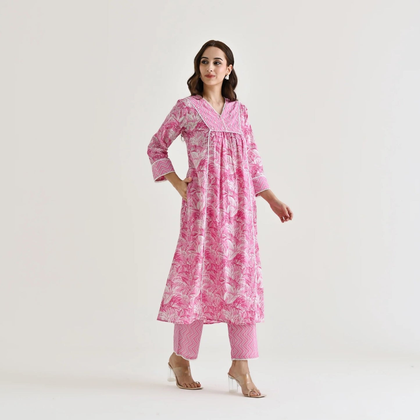 Rayon slub Cottan printed fabrics kurta