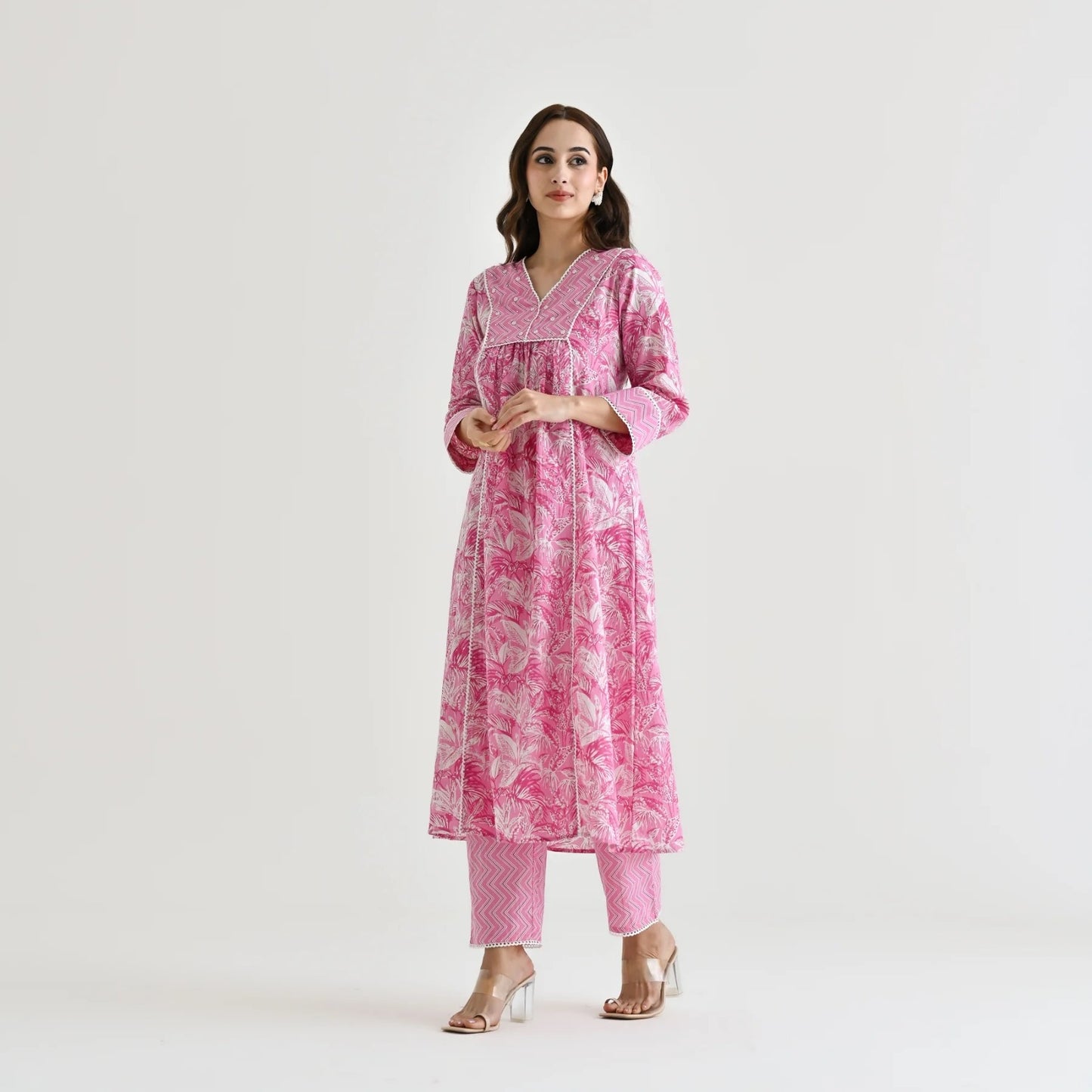 Rayon slub Cottan printed fabrics kurta