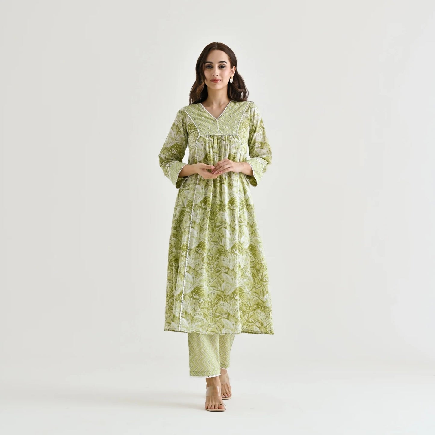 Rayon slub Cottan printed fabrics kurta